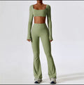 Seamless yoga sets for women – Tummy Control Flare Legging Set.