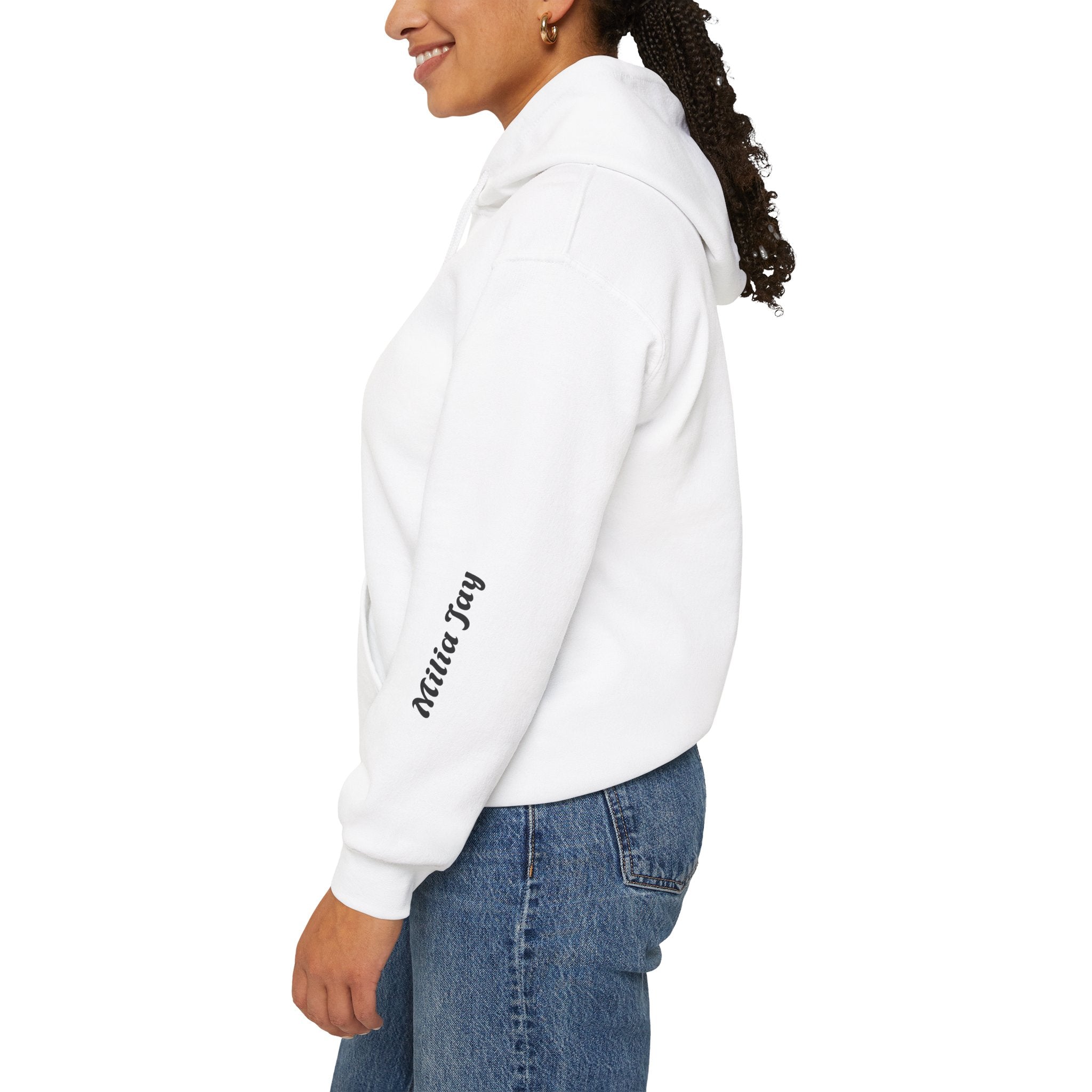 Milia Jay Hoodie with Red Heart Back