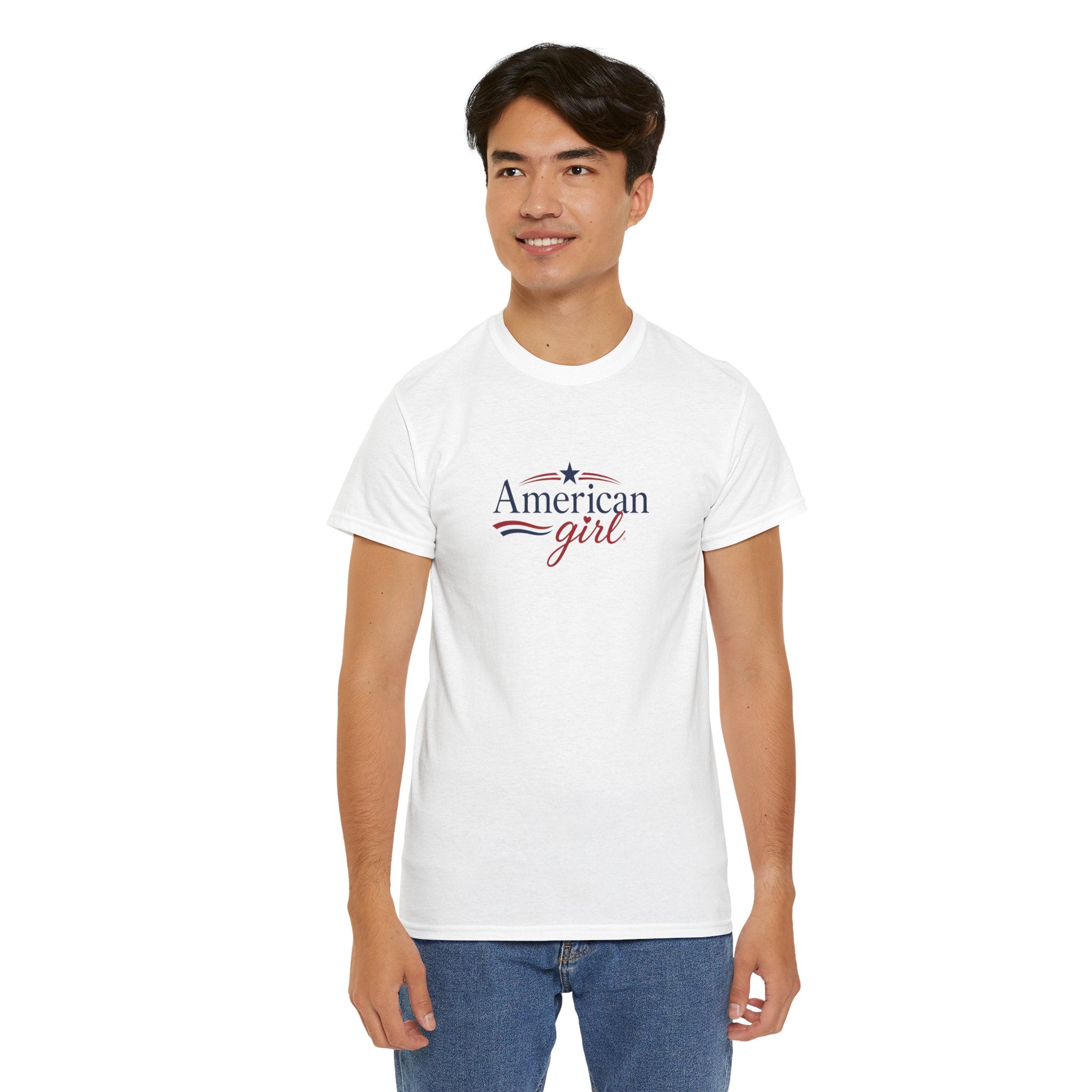 American Girl T-Shirt — Patriotic Stars & Script Tee
