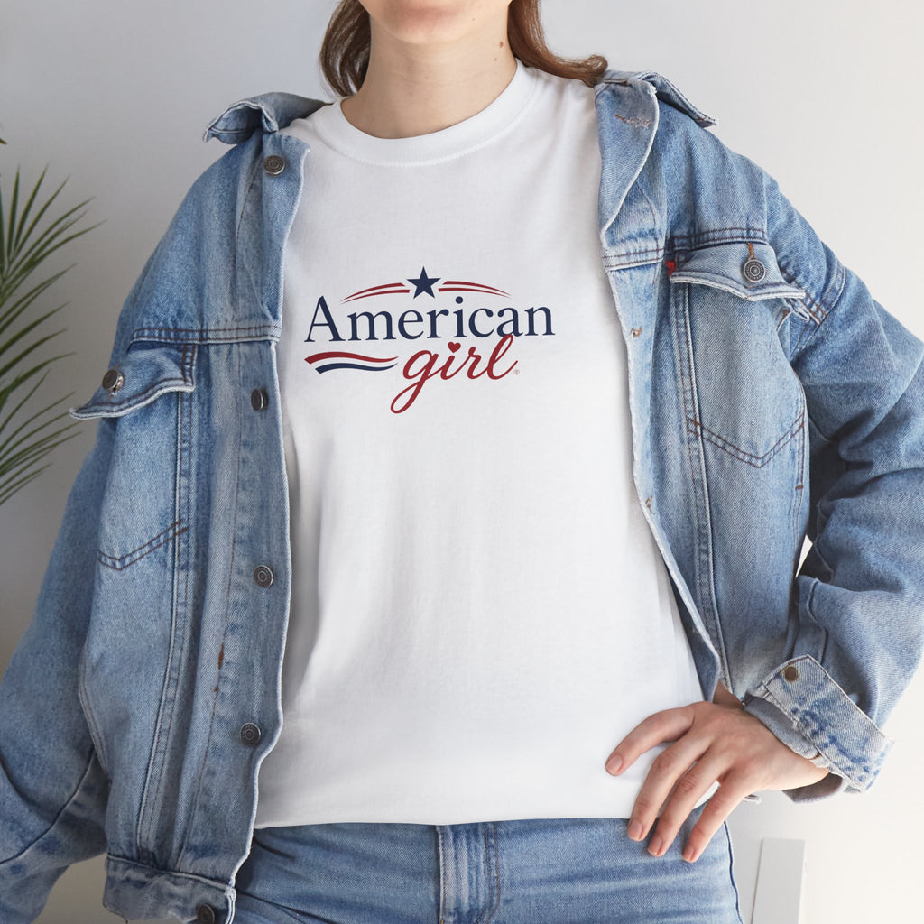 American Girl T-Shirt — Patriotic Stars & Script Tee