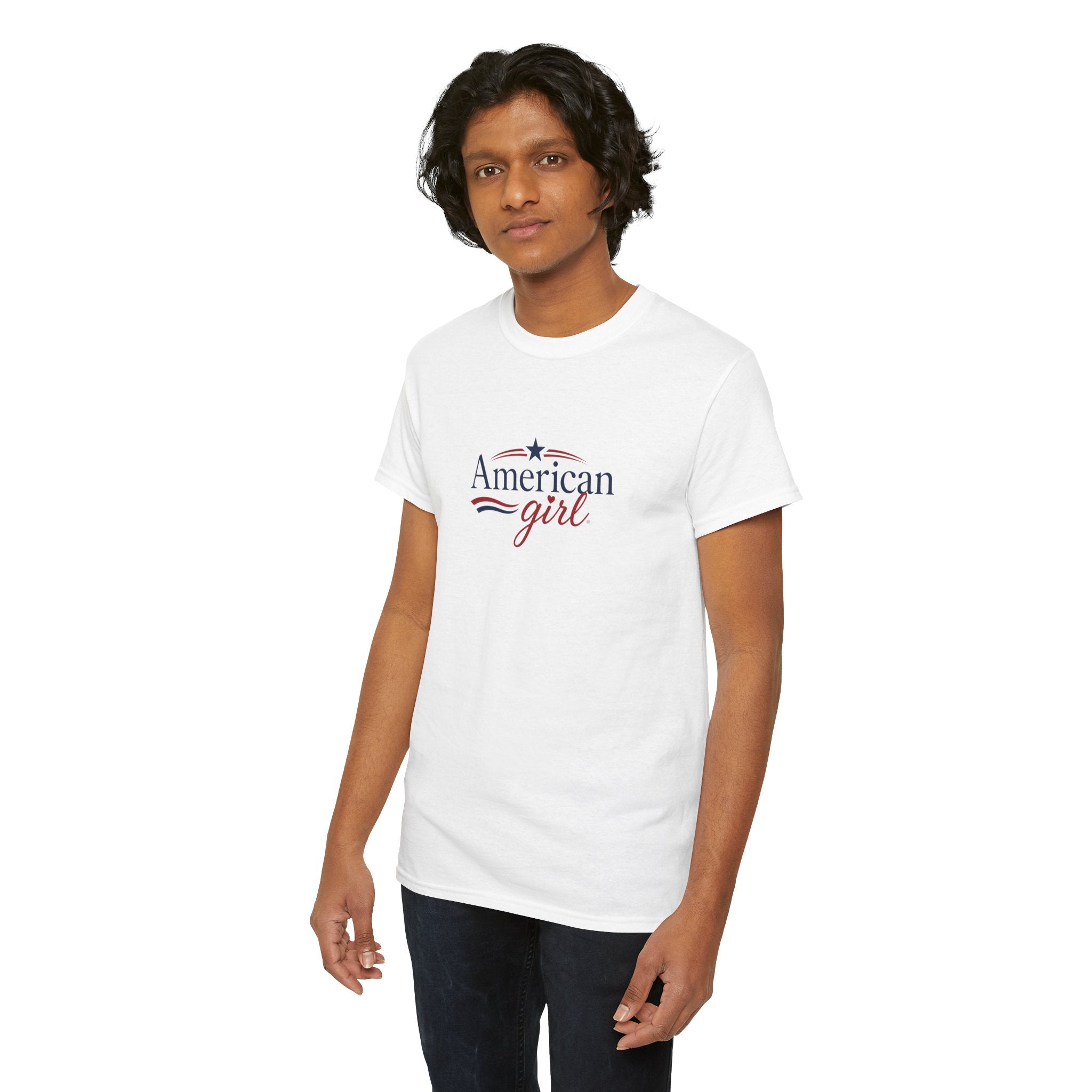 American Girl T-Shirt — Patriotic Stars & Script Tee