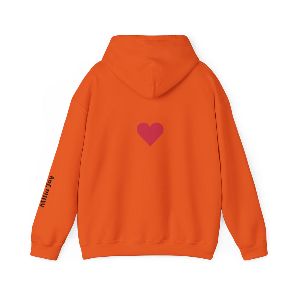Milia Jay Hoodie with Red Heart Back