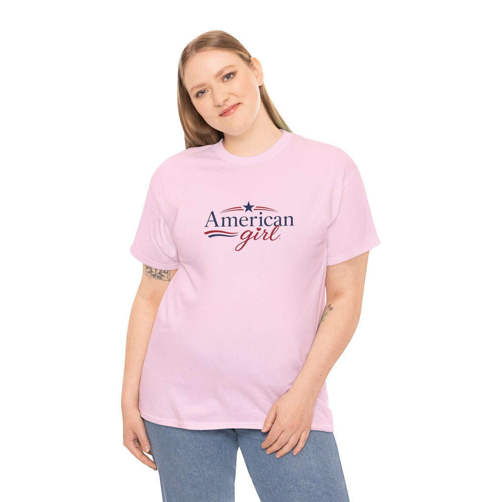 American Girl T-Shirt — Patriotic Stars & Script Tee