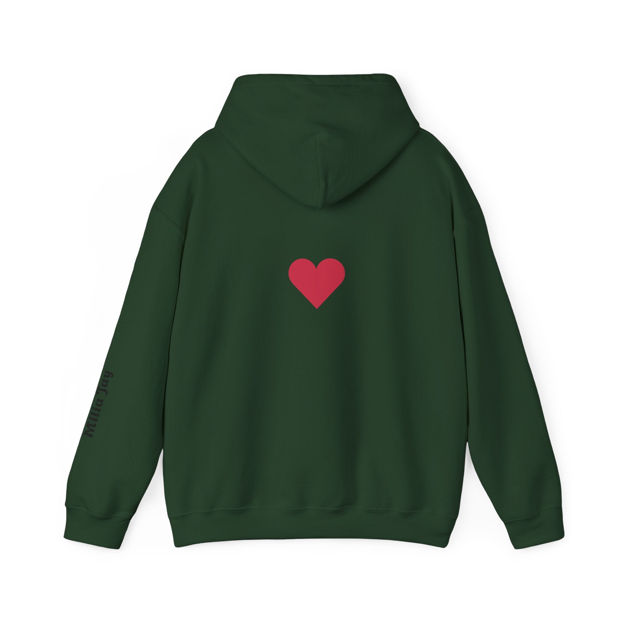 Milia Jay Hoodie with Red Heart Back