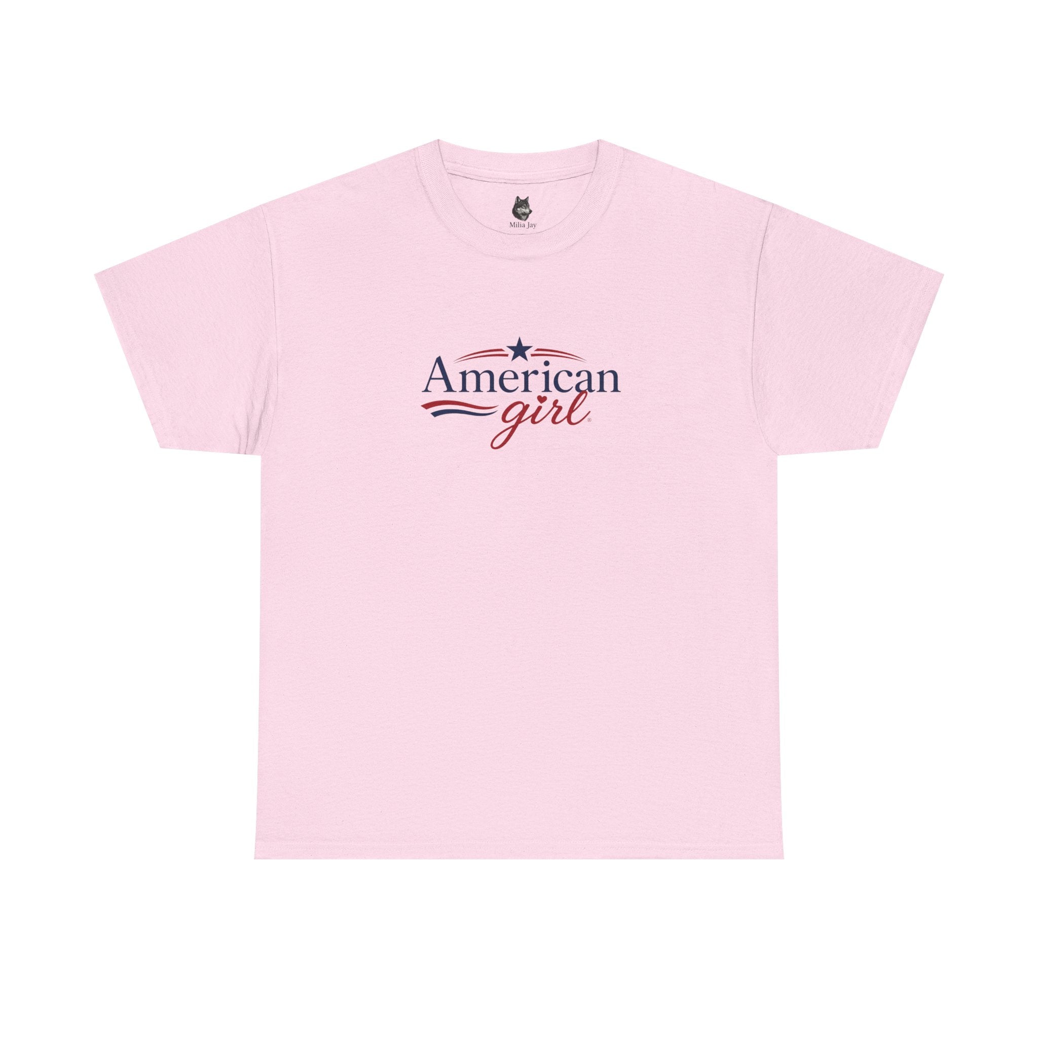 American Girl T-Shirt — Patriotic Stars & Script Tee
