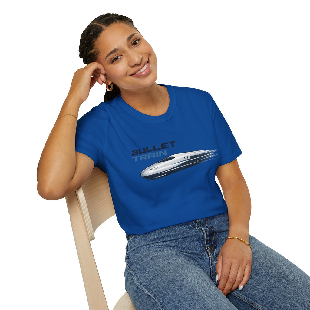 The Bullet Train Unisex Softstyle T-Shirt Japan Shinkansen Tokyo Graphic Tee Japanese Streetwear Shirt