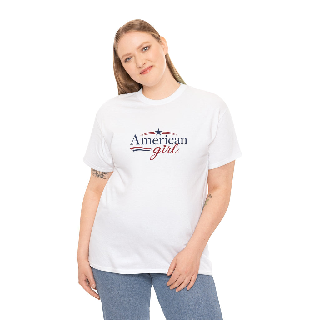 American Girl T-Shirt — Patriotic Stars & Script Tee