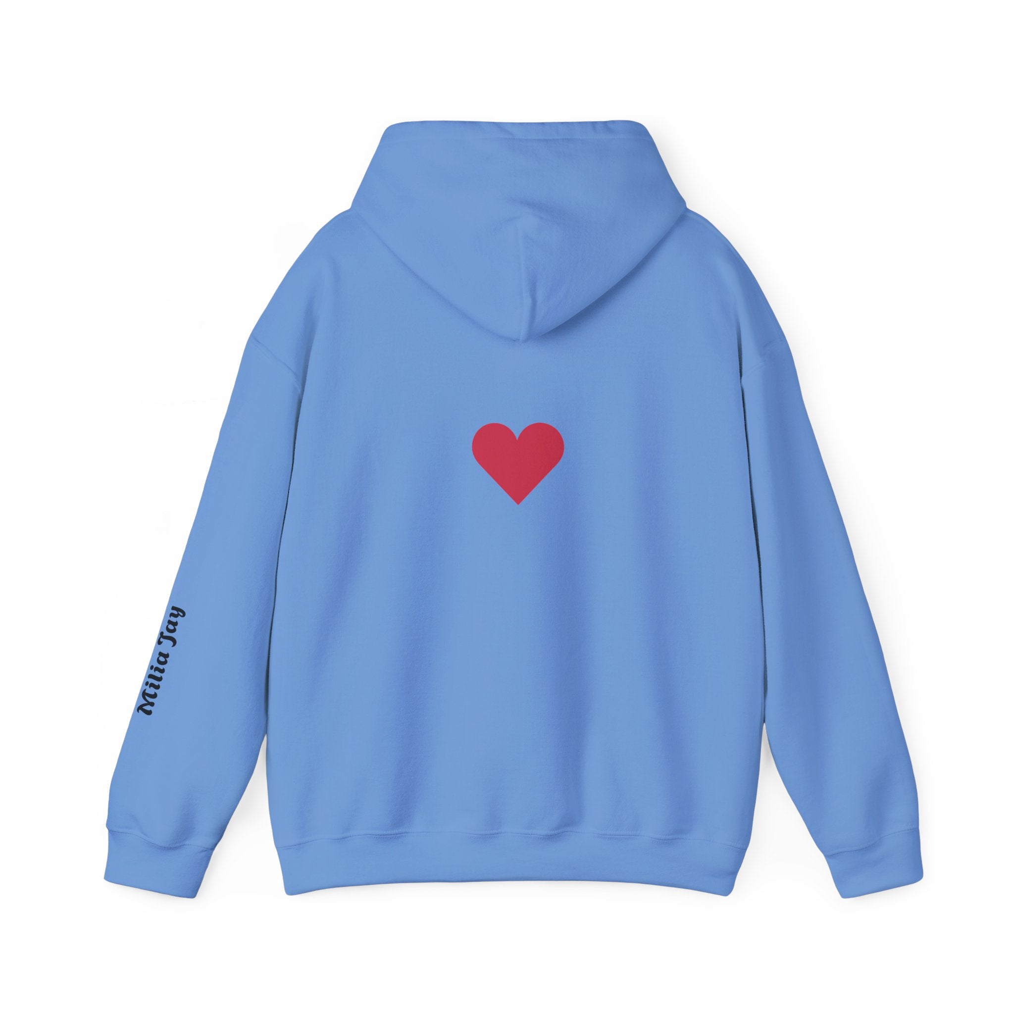 Milia Jay Hoodie with Red Heart Back