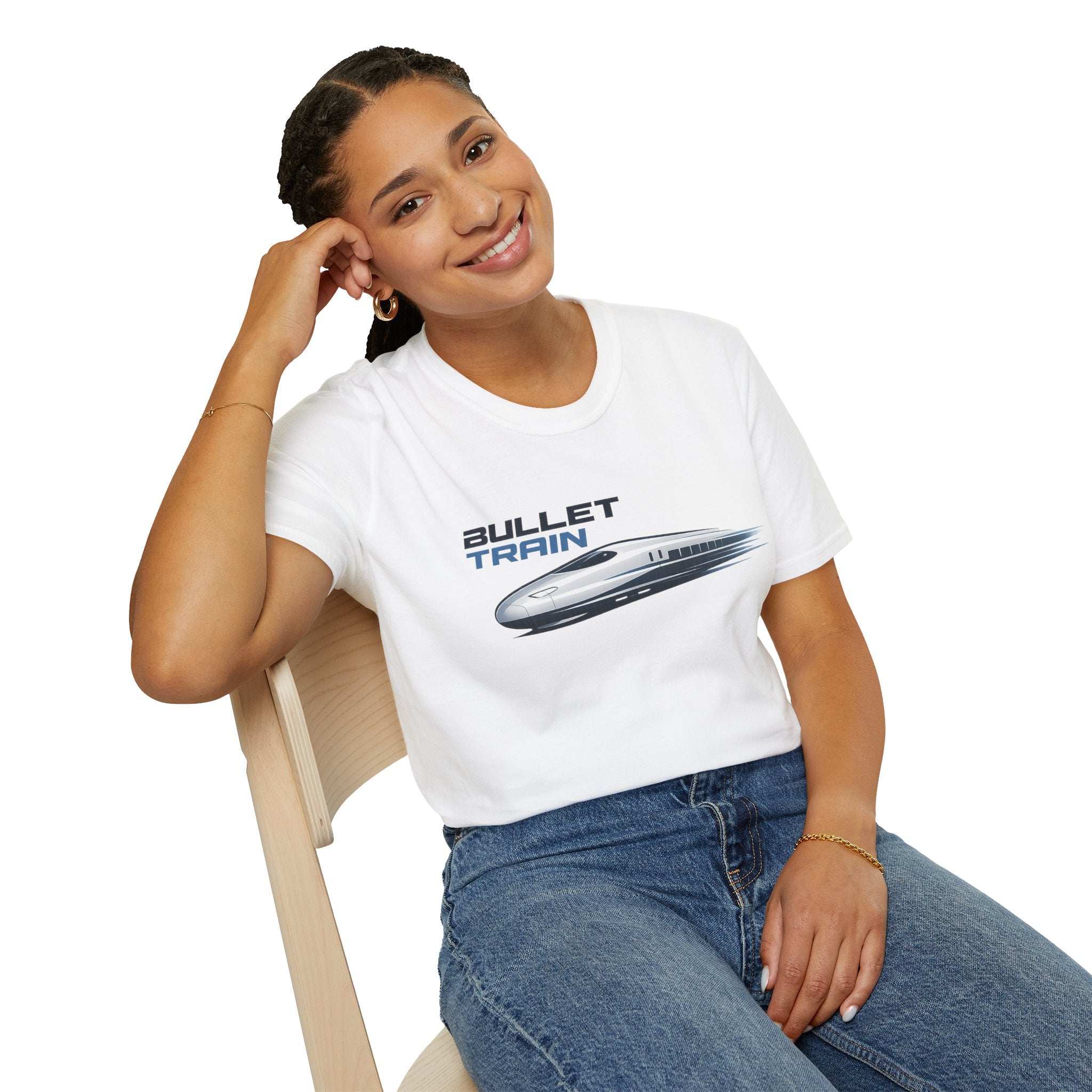The Bullet Train Unisex Softstyle T-Shirt Japan Shinkansen Tokyo Graphic Tee Japanese Streetwear Shirt
