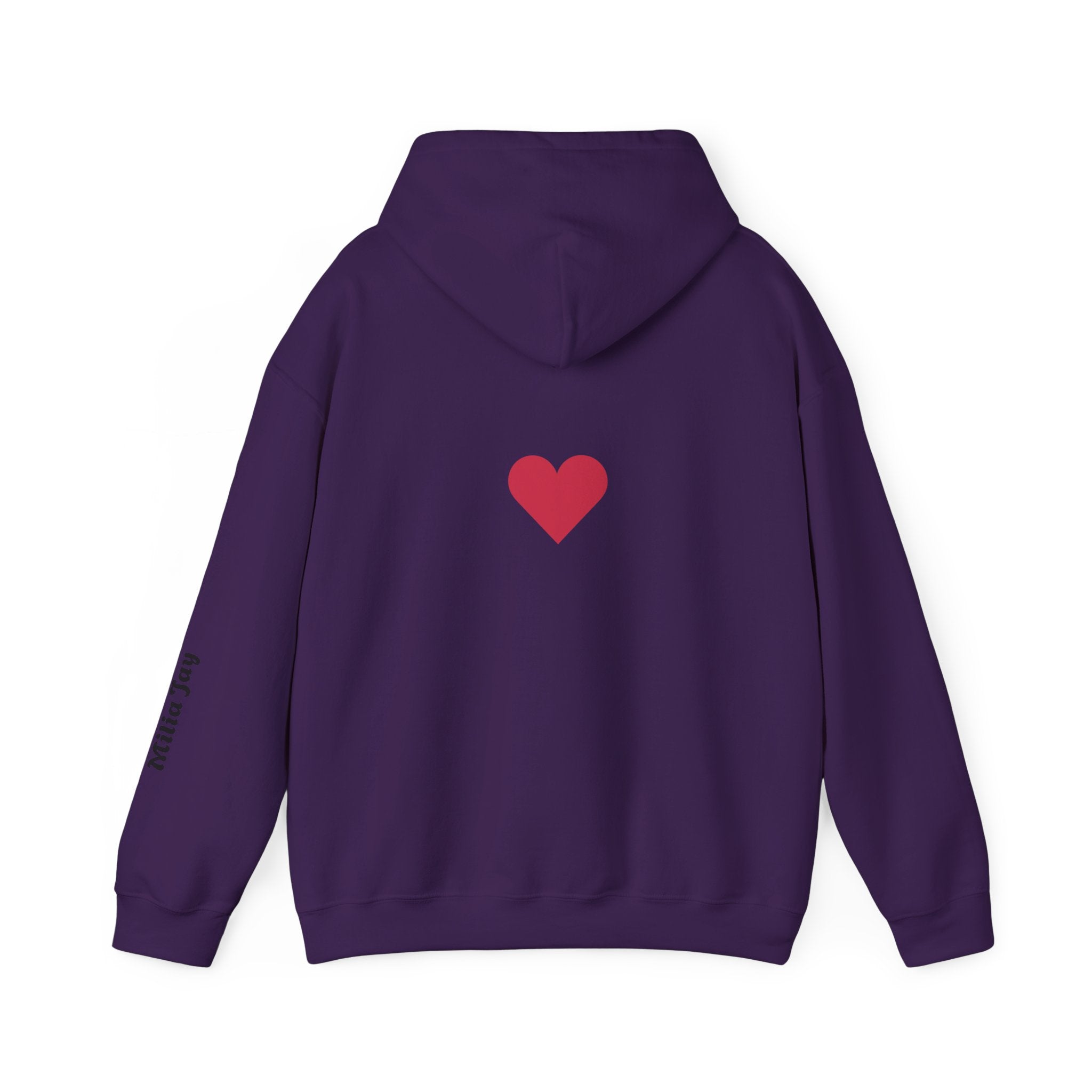 Milia Jay Hoodie with Red Heart Back