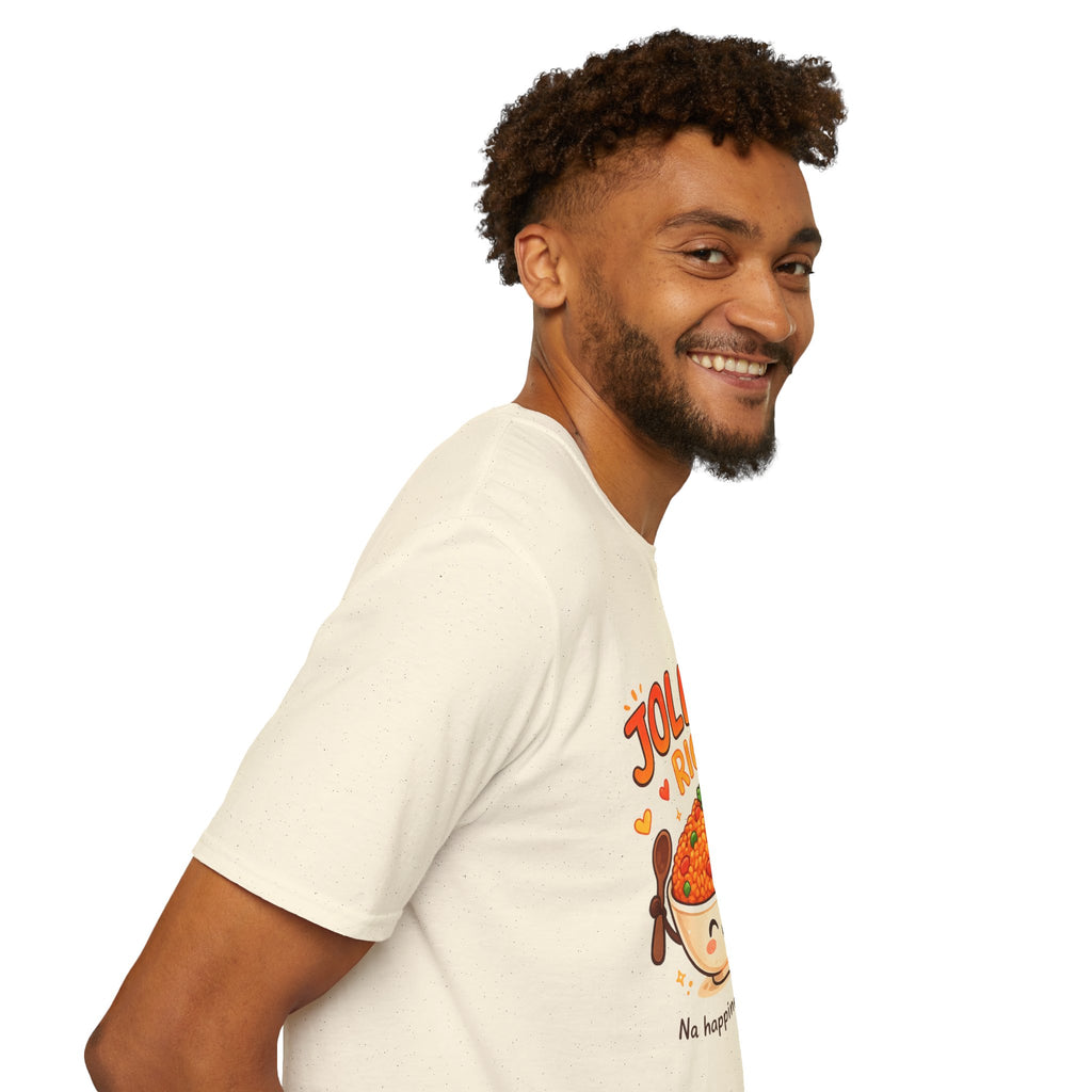 Jollof Rice T-Shirt Cute Kawaii Bowl Design (“Na happiness be this”)