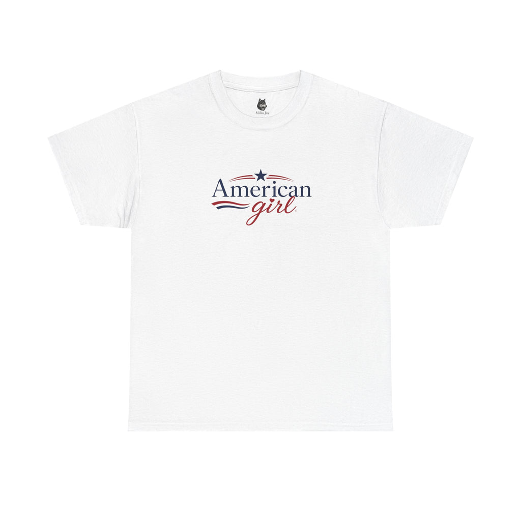 American Girl T-Shirt — Patriotic Stars & Script Tee