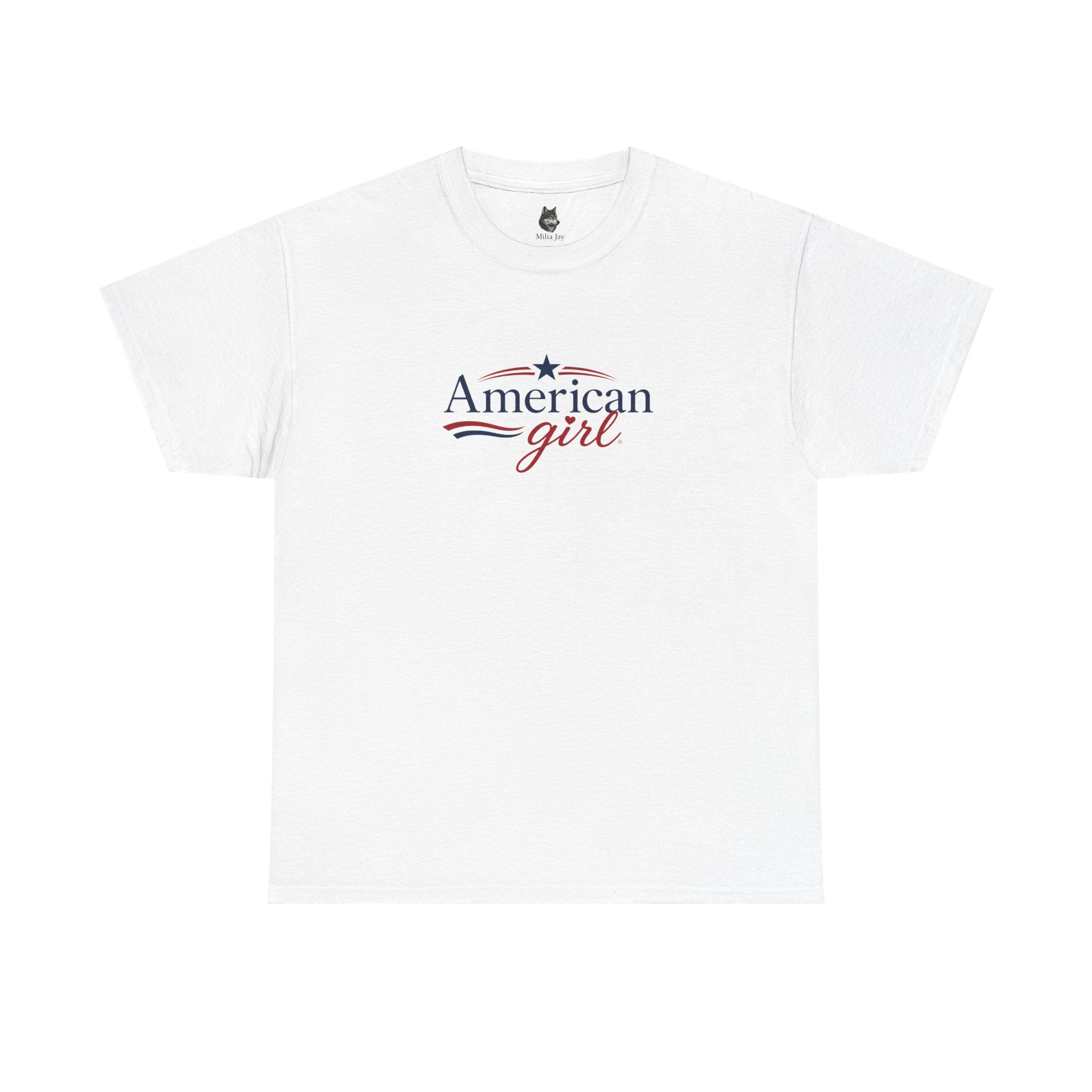 American Girl T-Shirt — Patriotic Stars & Script Tee