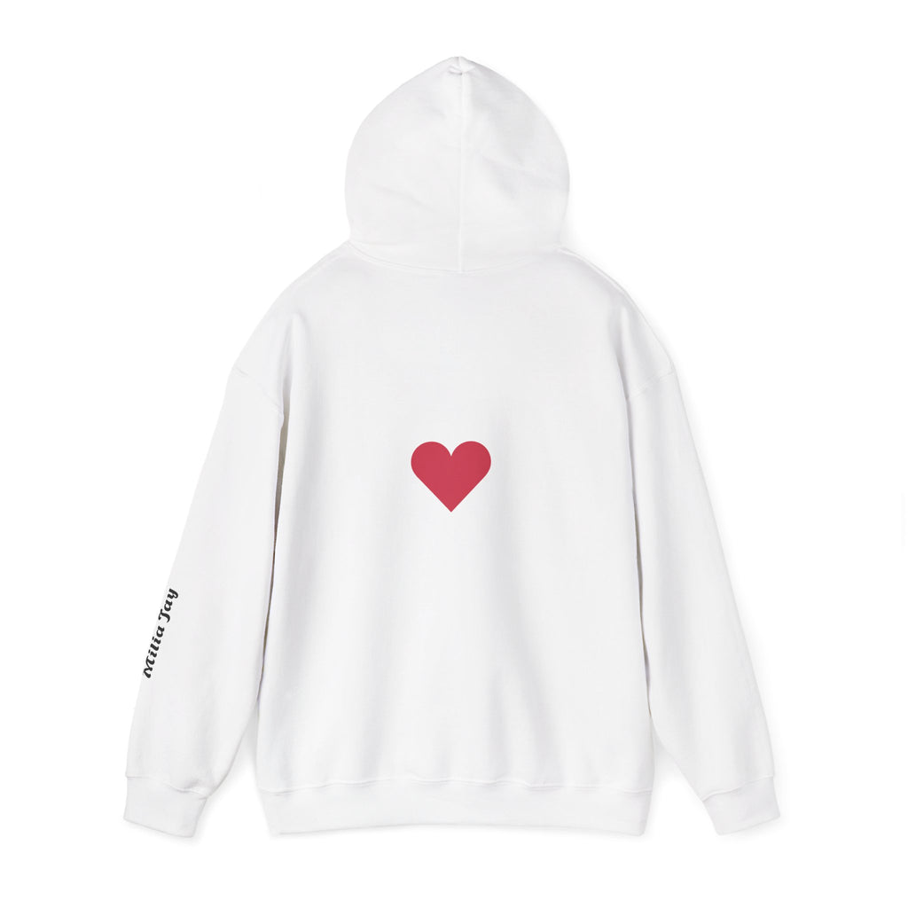 Milia Jay Hoodie with Red Heart Back