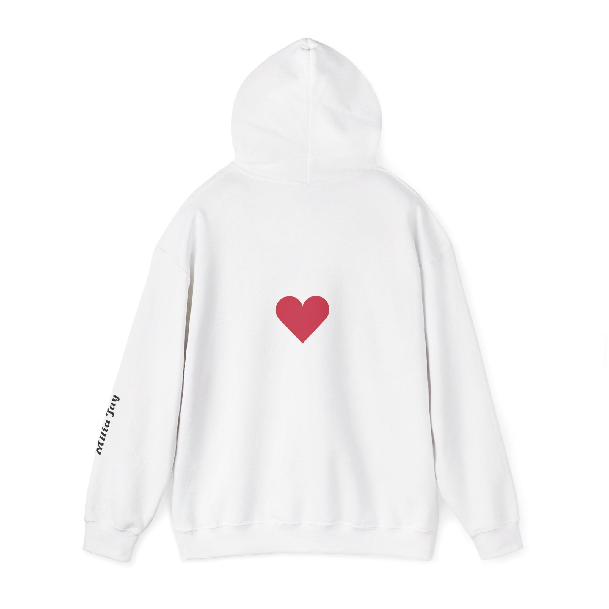 Milia Jay Hoodie with Red Heart Back