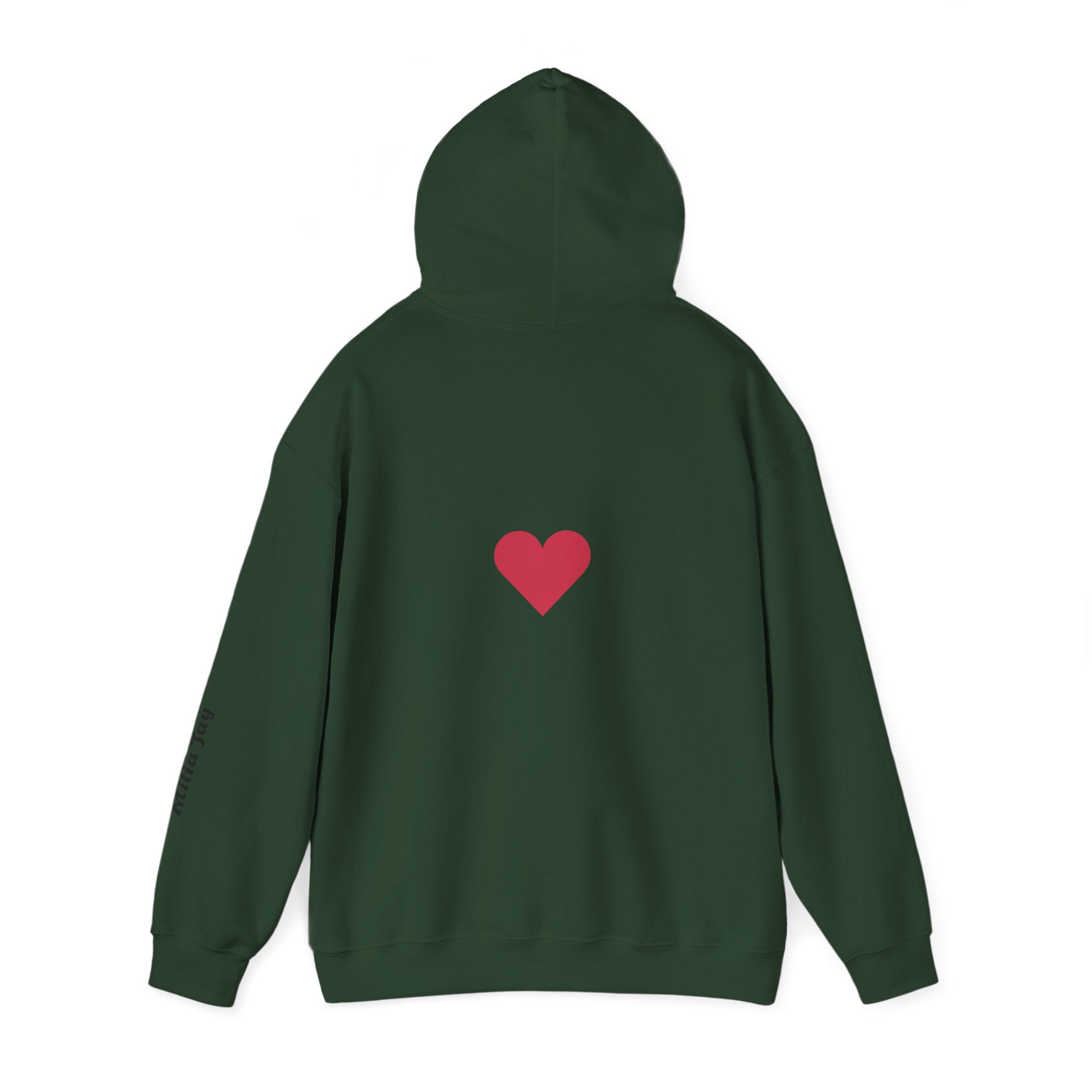 Milia Jay Hoodie with Red Heart Back