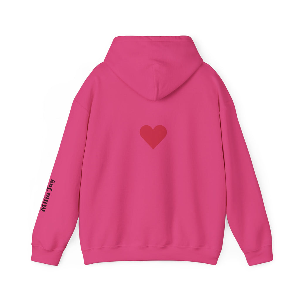 Milia Jay Hoodie with Red Heart Back