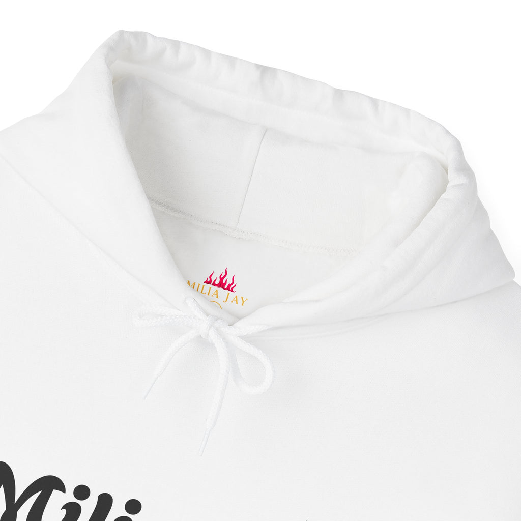 Milia Jay Hoodie with Red Heart Back