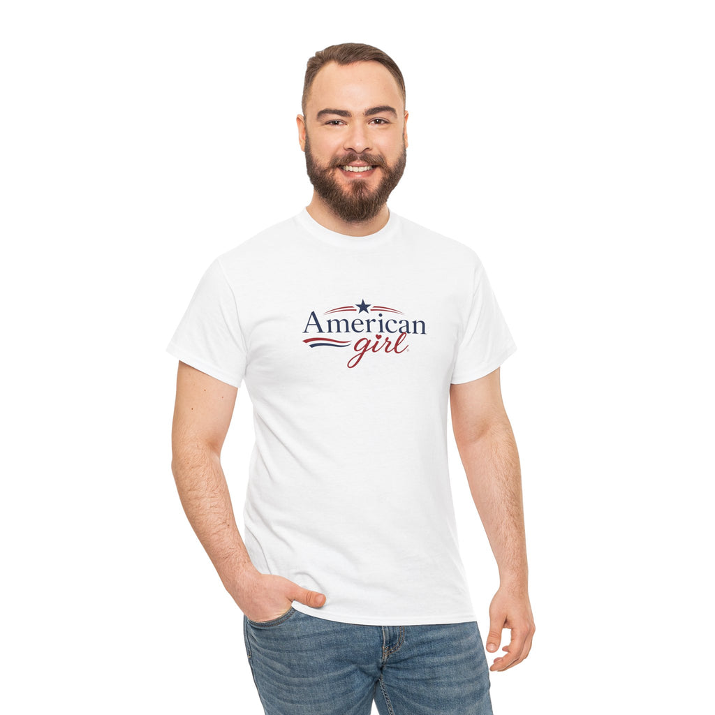 American Girl T-Shirt — Patriotic Stars & Script Tee