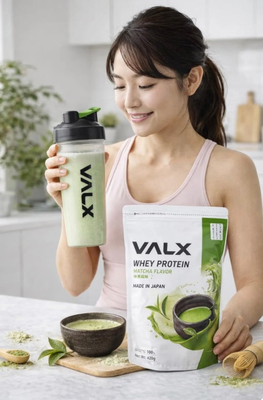 VALX Matcha Whey Protein Powder – Japanese Matcha Protein Shake for Fitness & Recovery