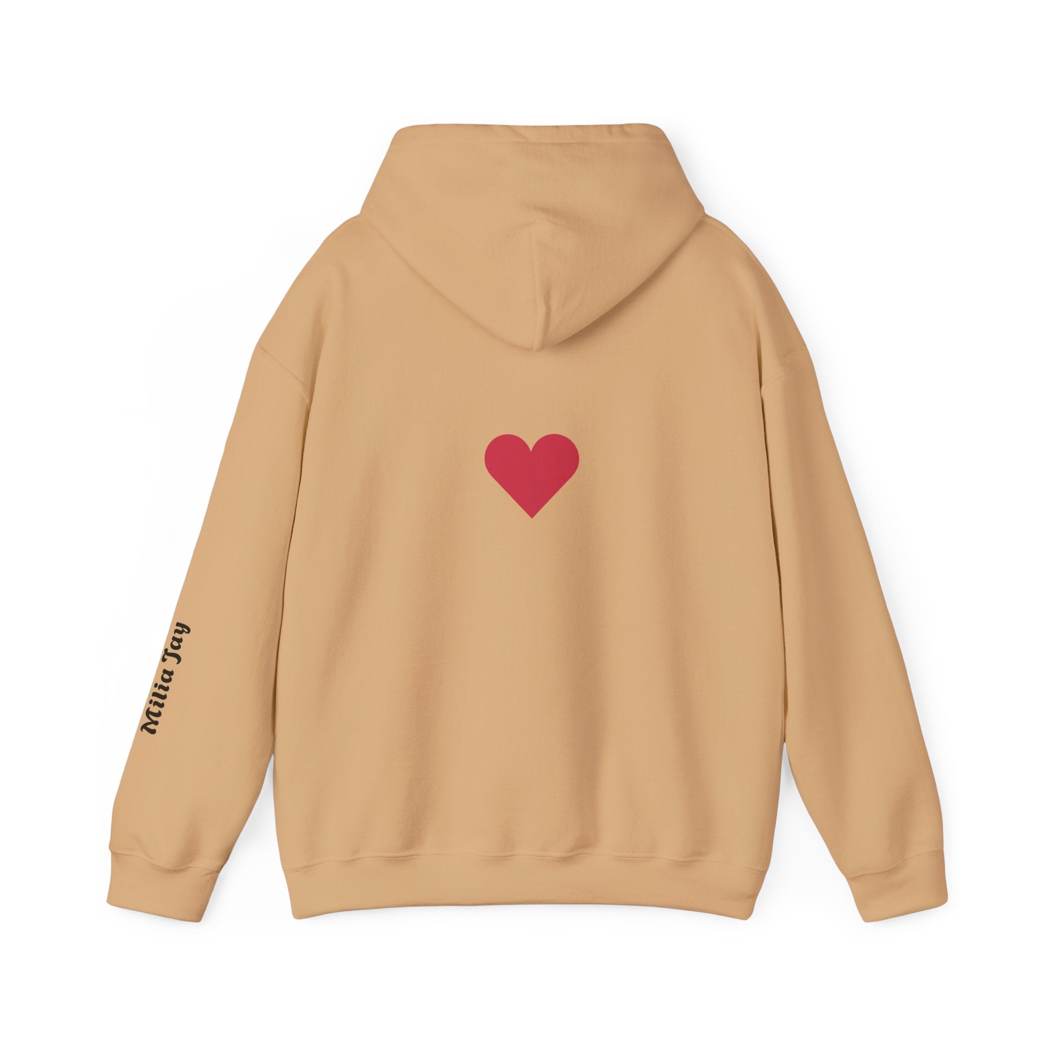 Milia Jay Hoodie with Red Heart Back