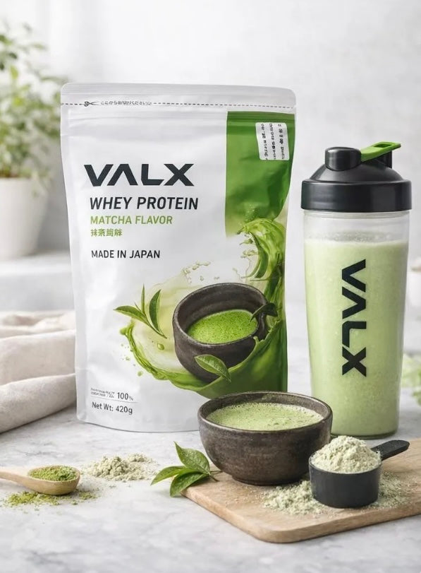 VALX Matcha Whey Protein Powder – Japanese Matcha Protein Shake for Fitness & Recovery