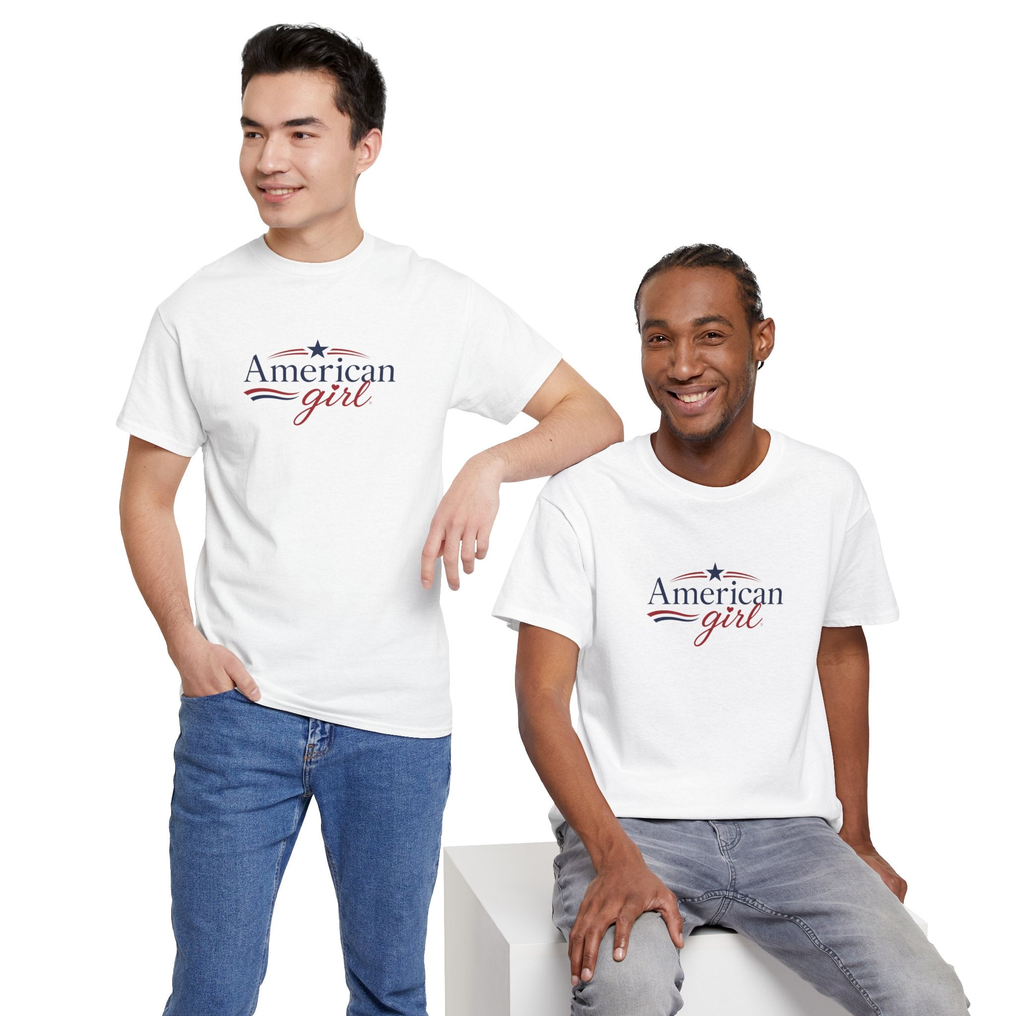 American Girl T-Shirt — Patriotic Stars & Script Tee