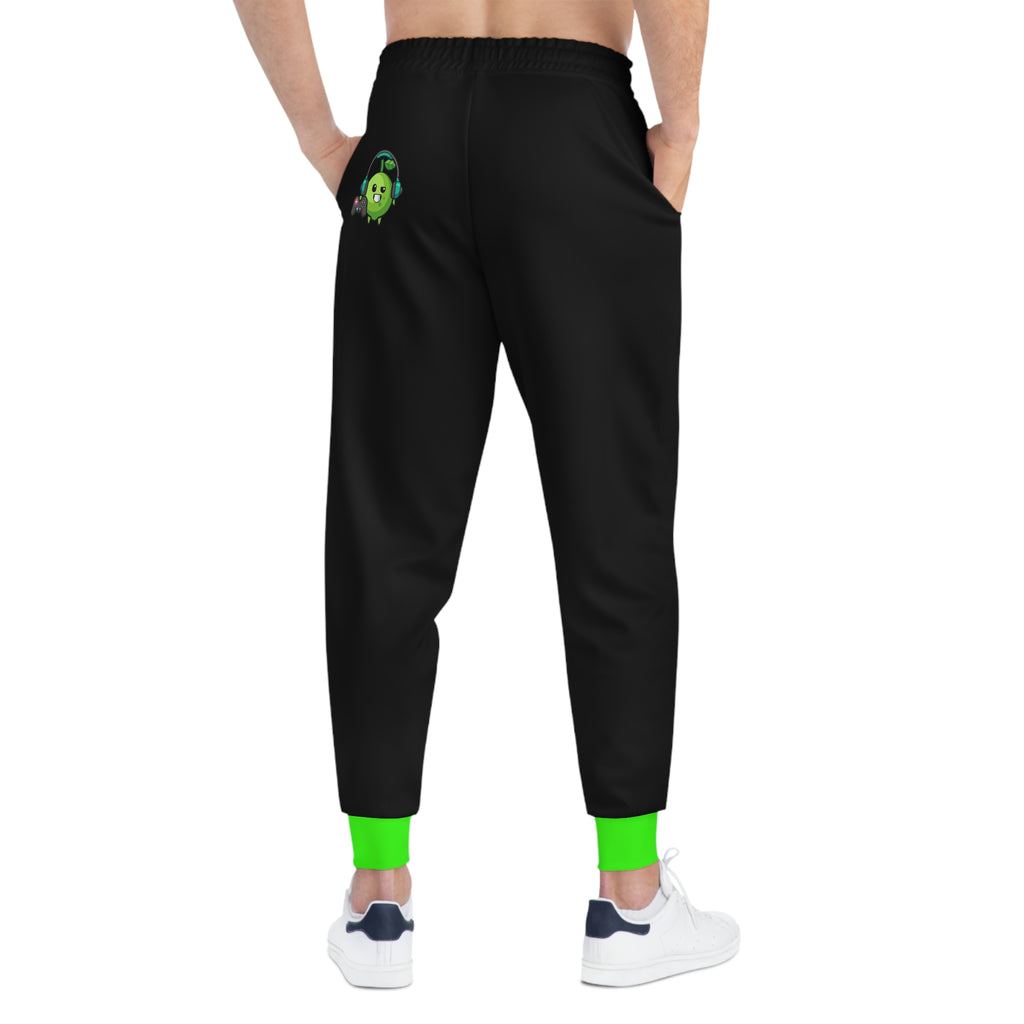 Men’s Jogger Pants – Black & Green Performance Fit | Milia Jay