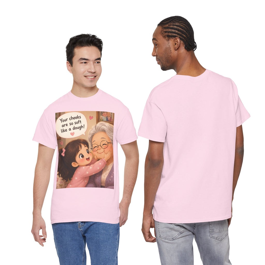 Grandma Hug T-Shirt – Cute "Your cheeks are so soft like a dough!" Illustration Tee