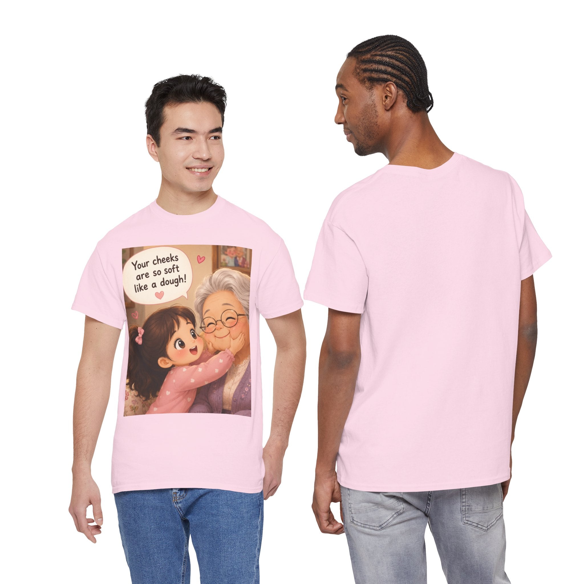 Grandma Hug T-Shirt – Cute "Your cheeks are so soft like a dough!" Illustration Tee