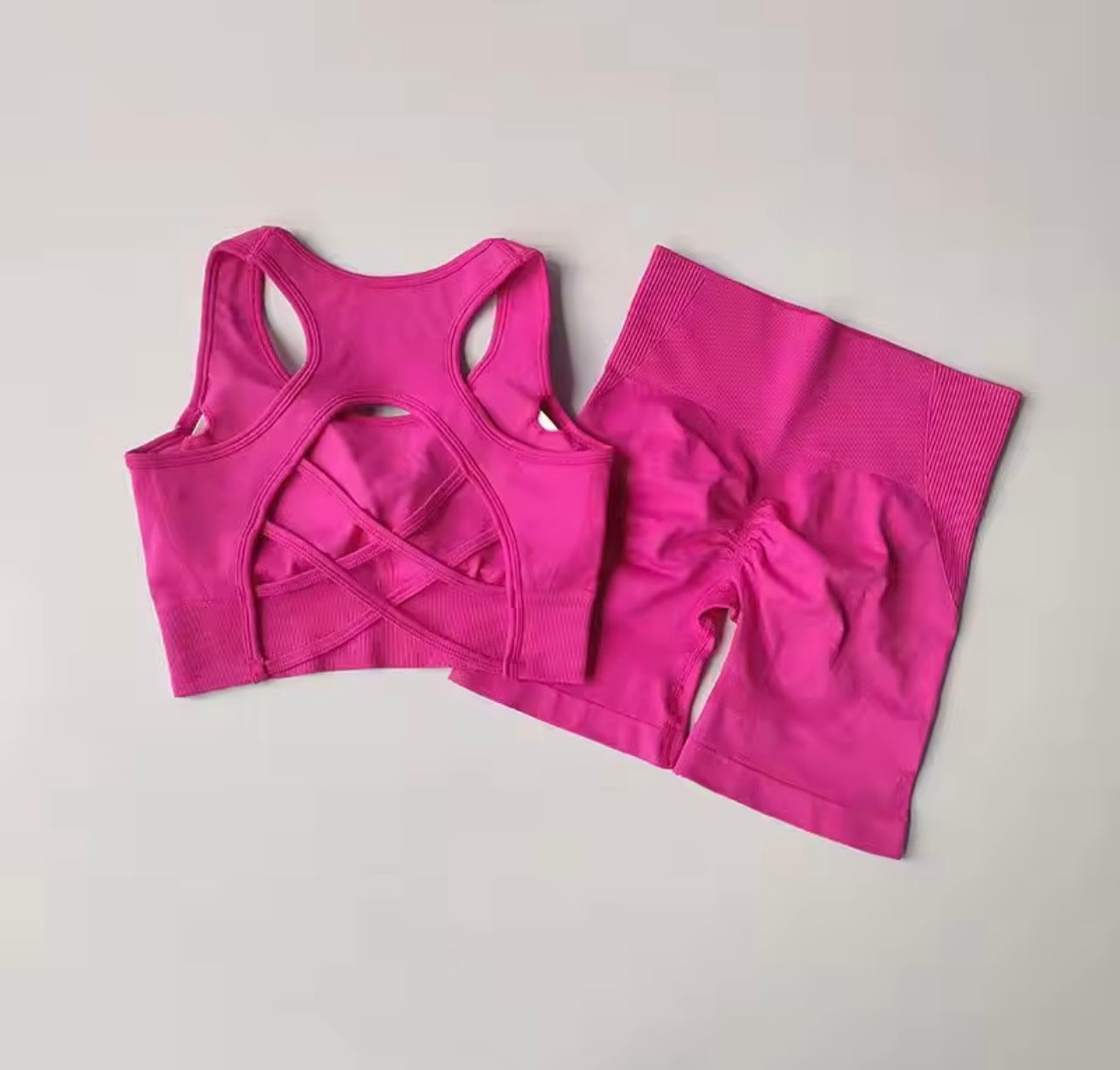 2 Piece Women Seamless Yoga Set Sexy Sport Bra + High Waist Sports Shorts Gym Clothing Fitness Sleeveless Shorts Suit Sportswear | Womens Sportswear UK | Womens Sportswear Sets