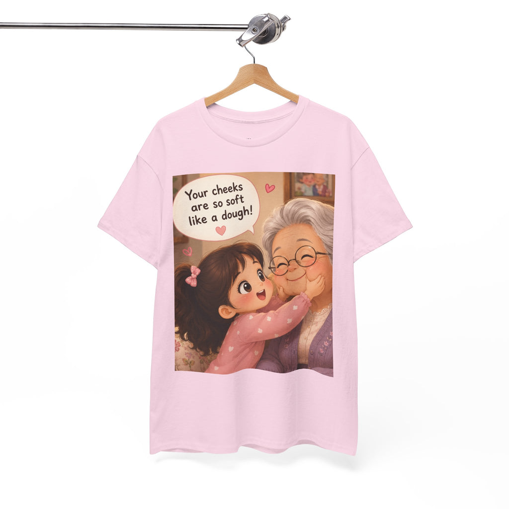 Grandma Hug T-Shirt – Cute "Your cheeks are so soft like a dough!" Illustration Tee