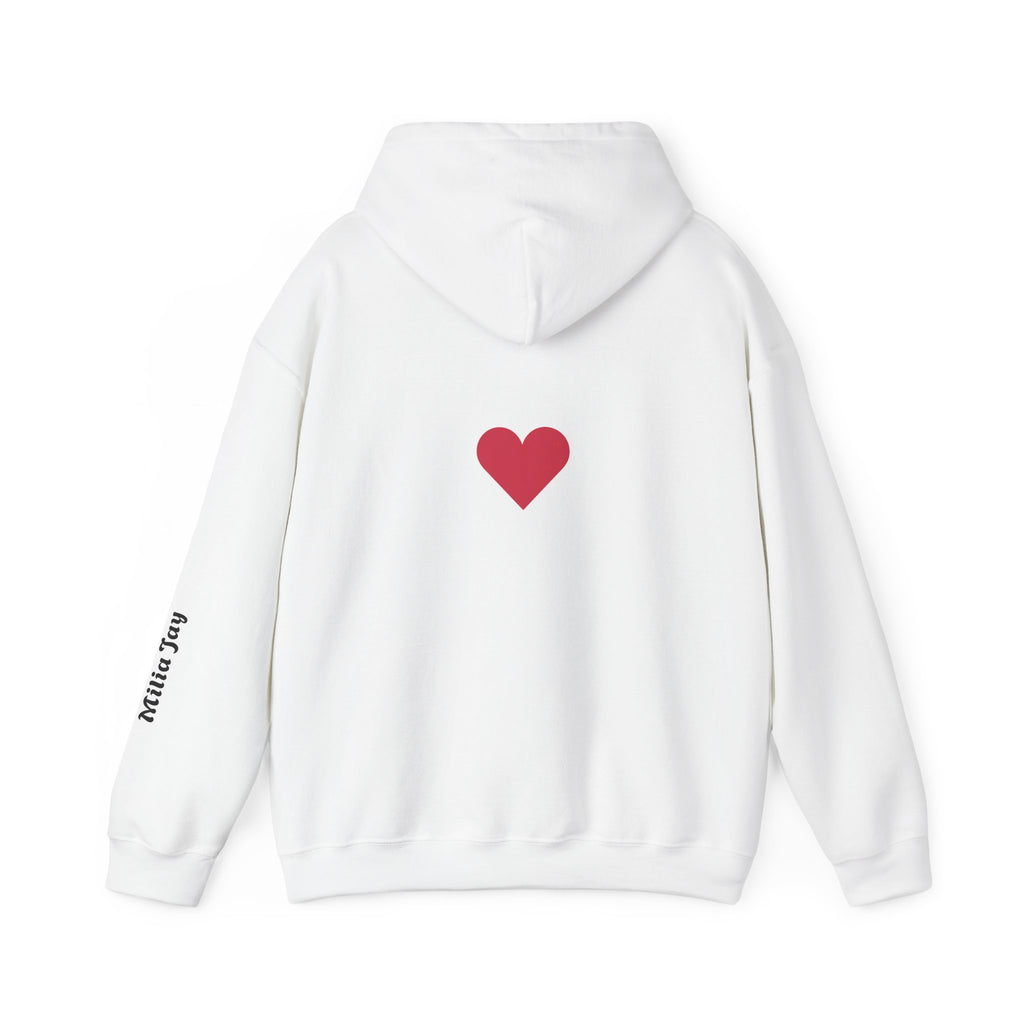 Milia Jay Hoodie with Red Heart Back