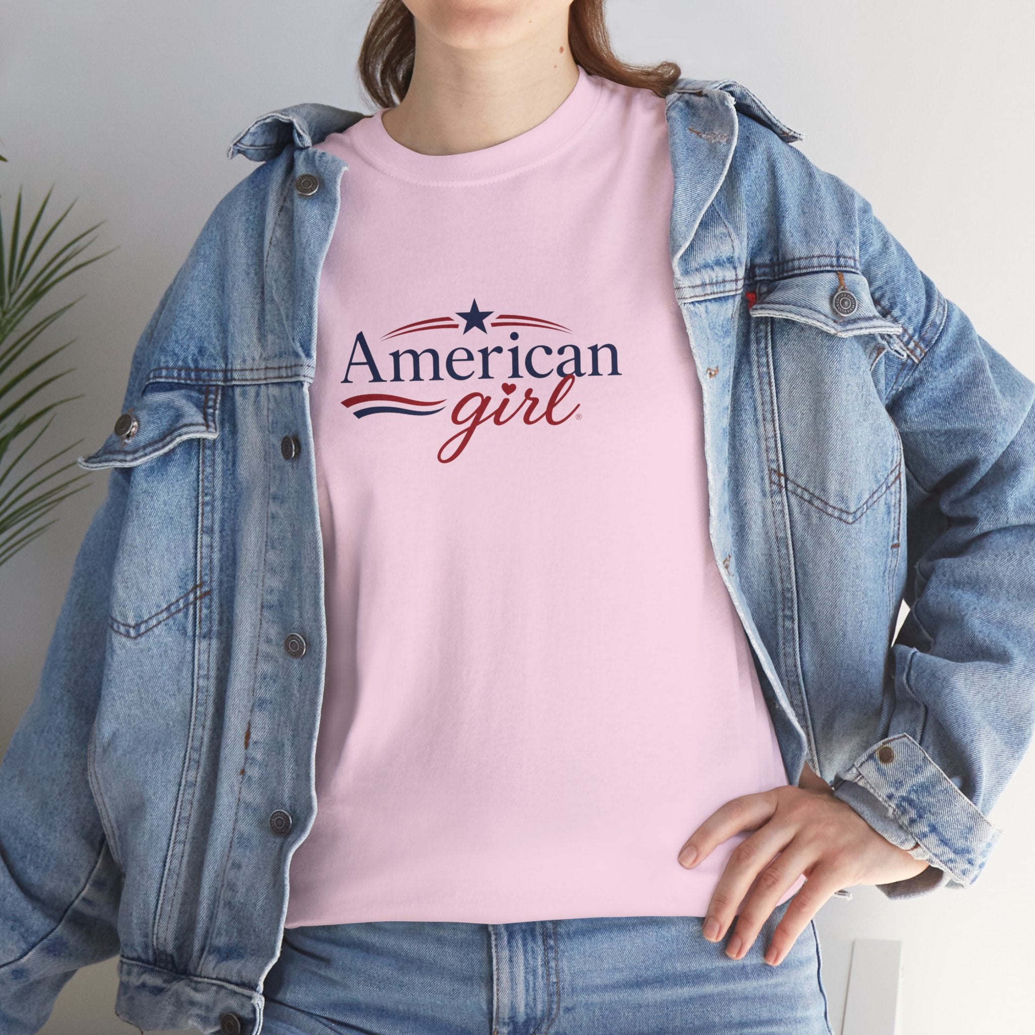 American Girl T-Shirt — Patriotic Stars & Script Tee