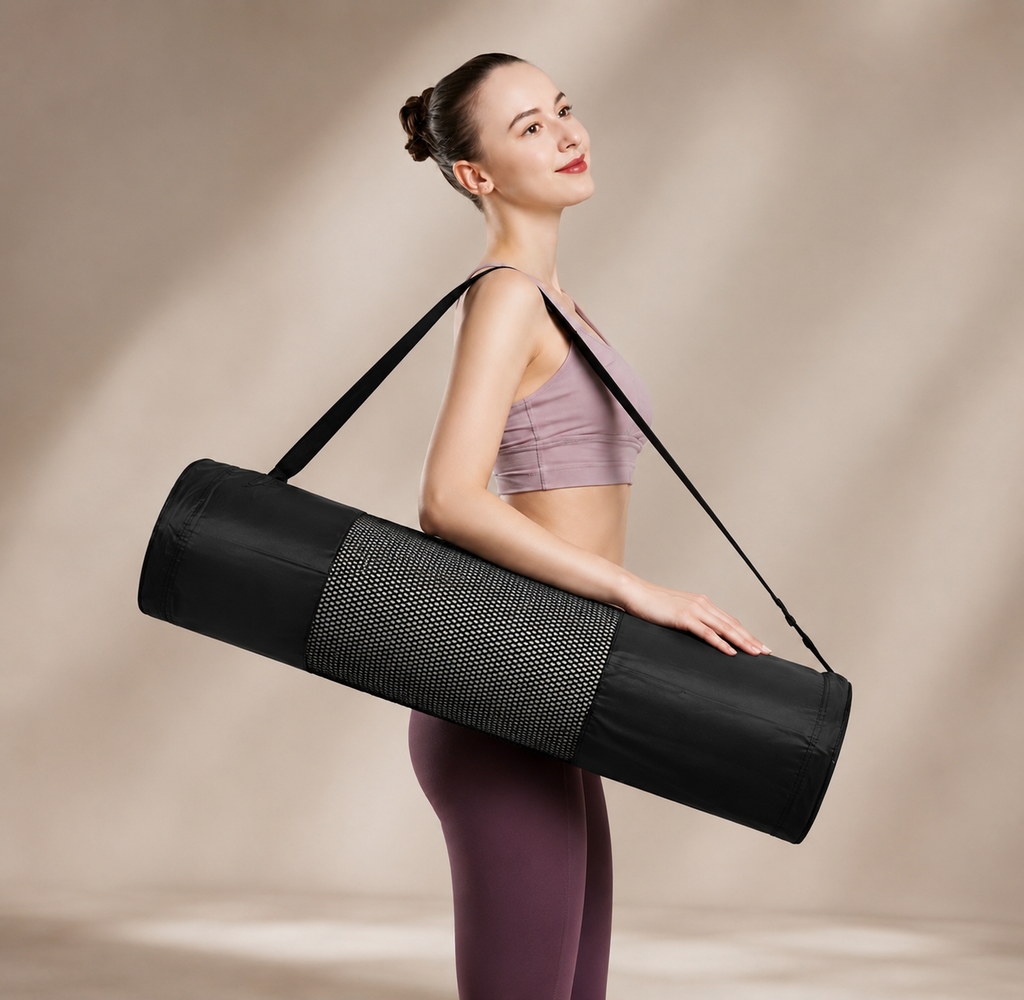 Yoga Mat Bag for Women – Large Fitness Gym Tote Inspired by Alo Yoga Bag Style for Pilates, Workout & Wellness Essentials