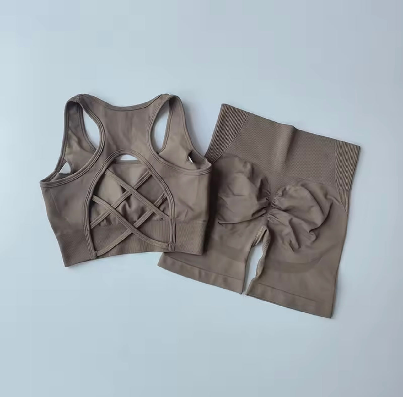 2 Piece Women Seamless Yoga Set Sexy Sport Bra + High Waist Sports Shorts Gym Clothing Fitness Sleeveless Shorts Suit Sportswear | Womens Sportswear UK | Womens Sportswear Sets