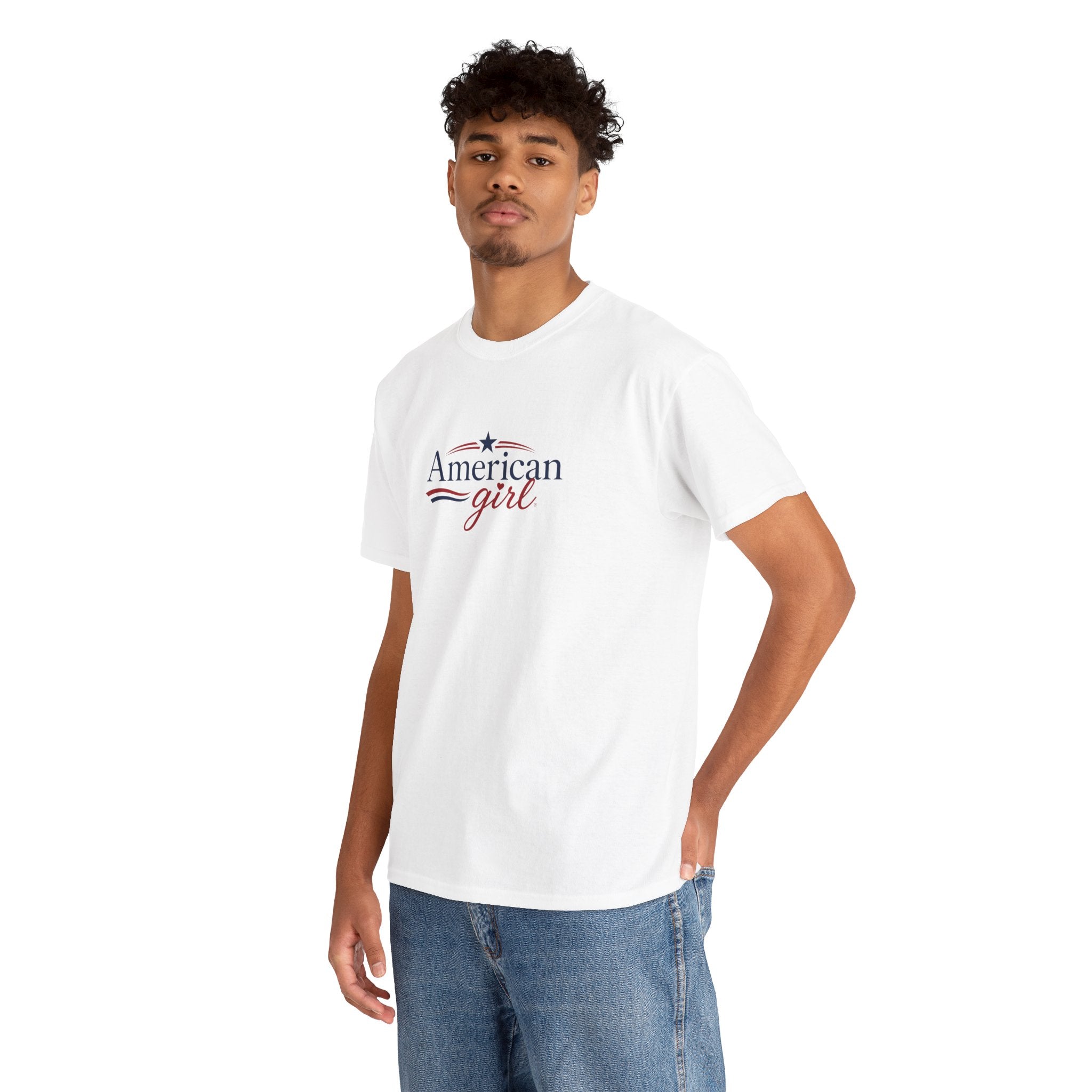 American Girl T-Shirt — Patriotic Stars & Script Tee