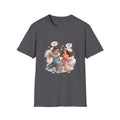 Copy of Copy of Pillow Fight Couple Illustration T-Shirt | Cute Romantic Cartoon Scene
