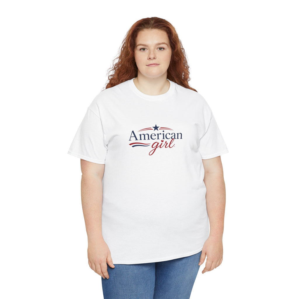 American Girl T-Shirt — Patriotic Stars & Script Tee
