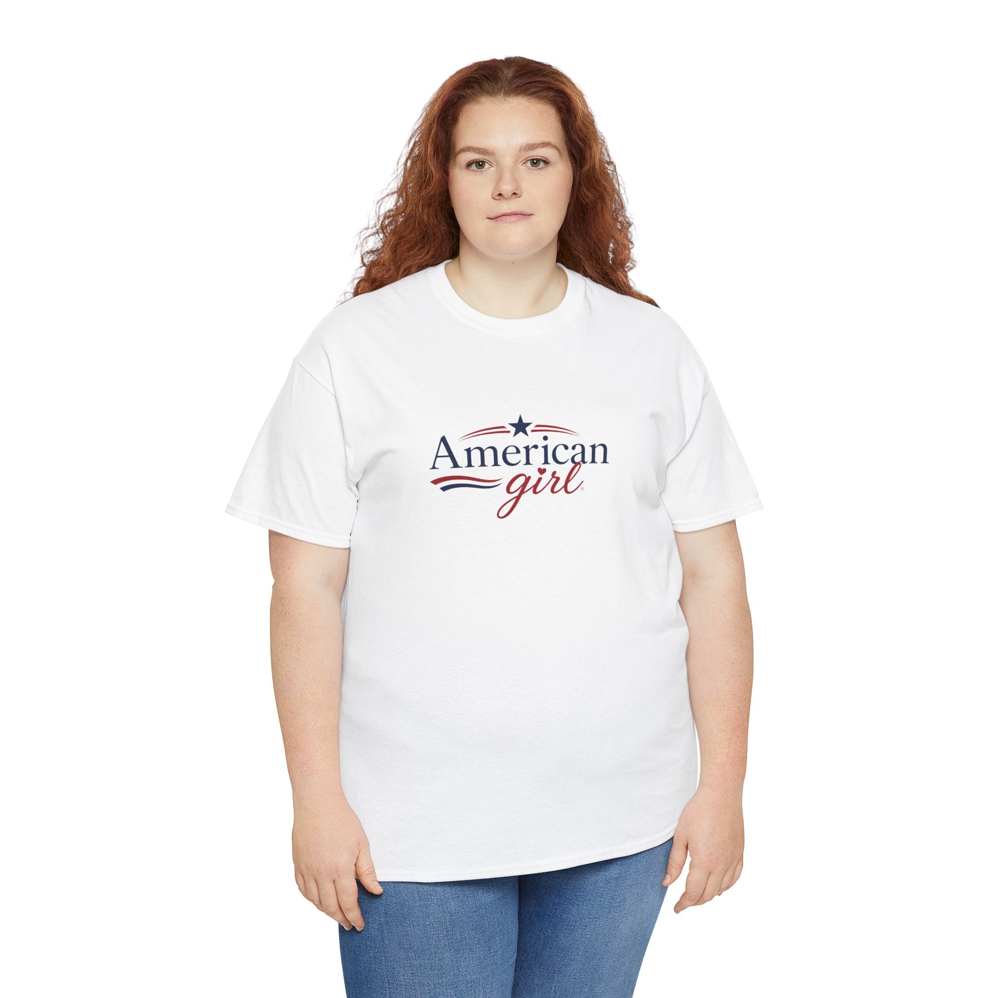 American Girl T-Shirt — Patriotic Stars & Script Tee
