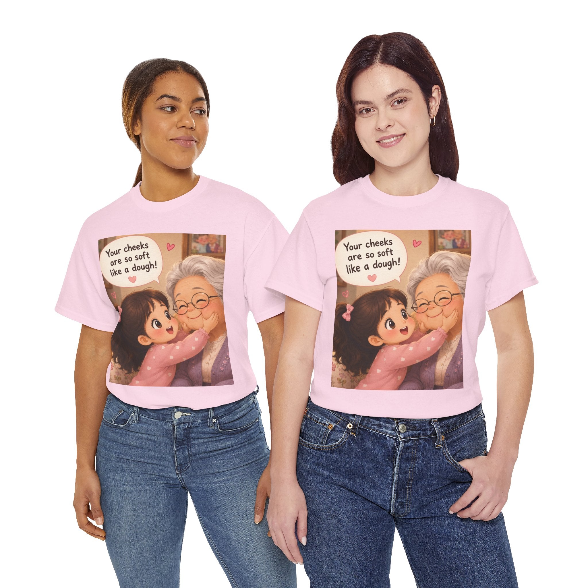 Grandma Hug T-Shirt – Cute "Your cheeks are so soft like a dough!" Illustration Tee