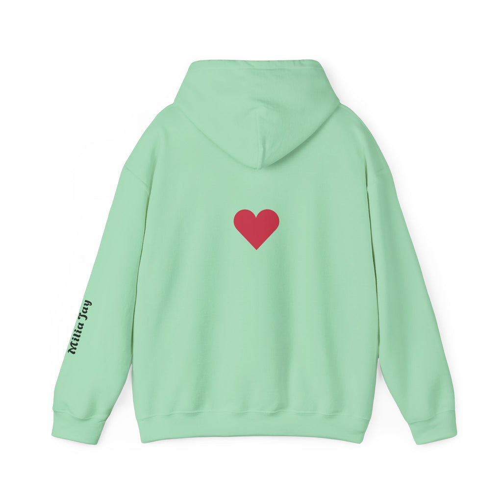 Milia Jay Hoodie with Red Heart Back