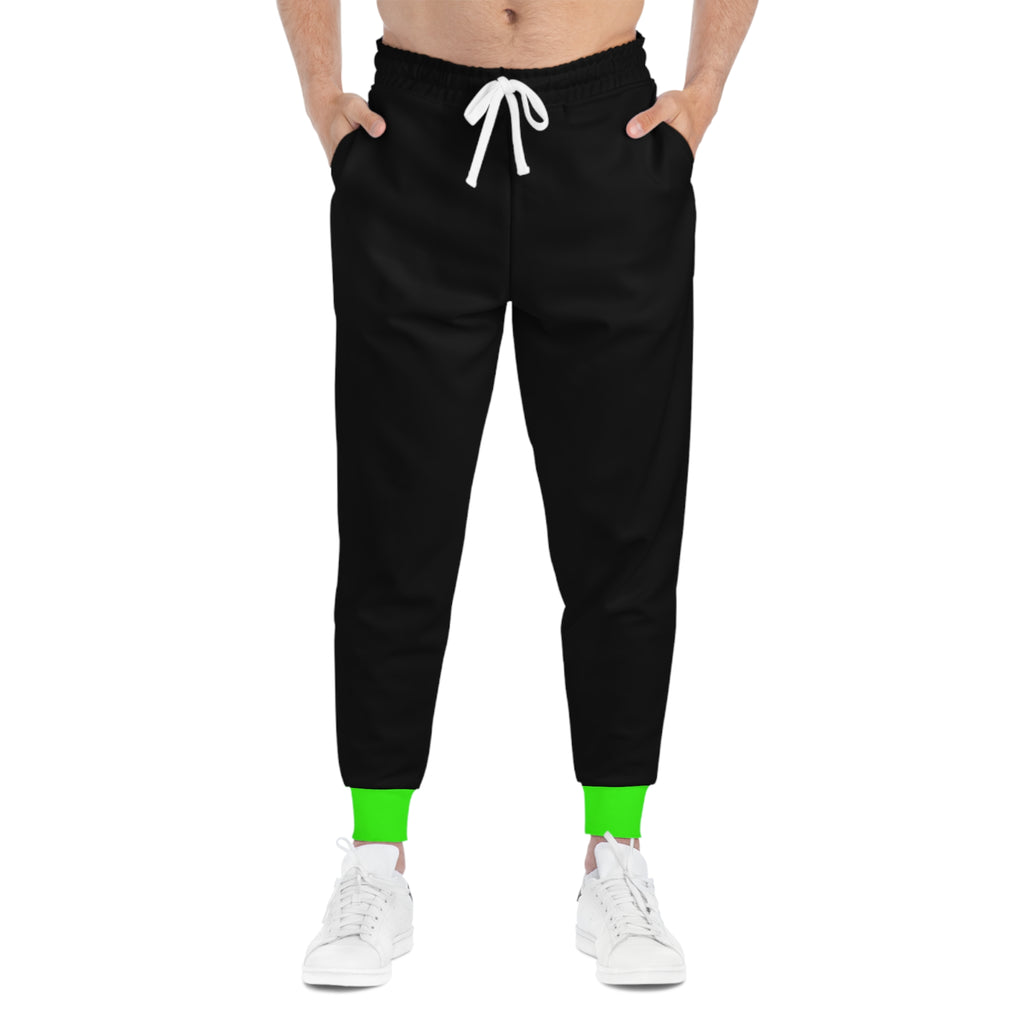 Men’s Jogger Pants – Black & Green Performance Fit | Milia Jay