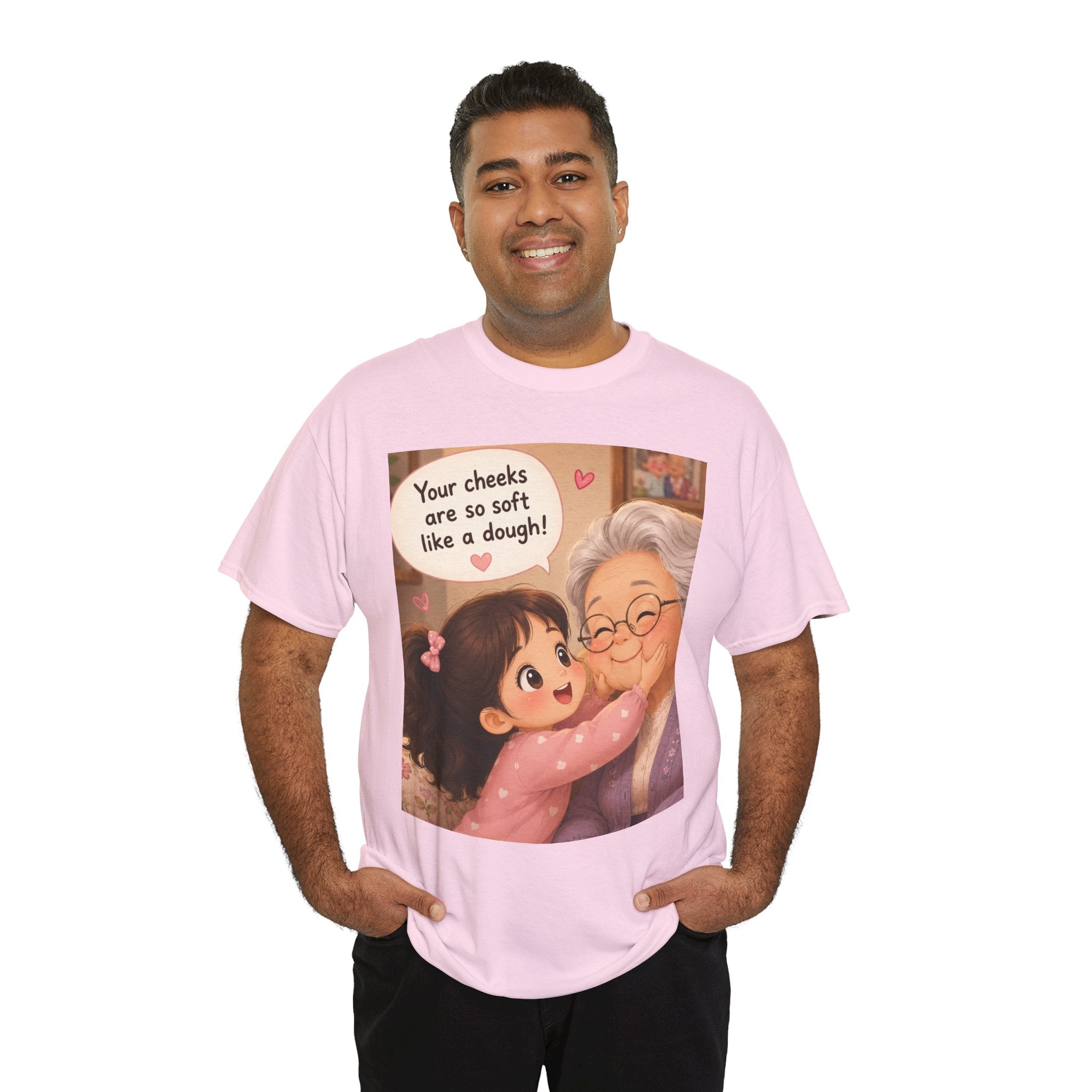 Grandma Hug T-Shirt – Cute "Your cheeks are so soft like a dough!" Illustration Tee