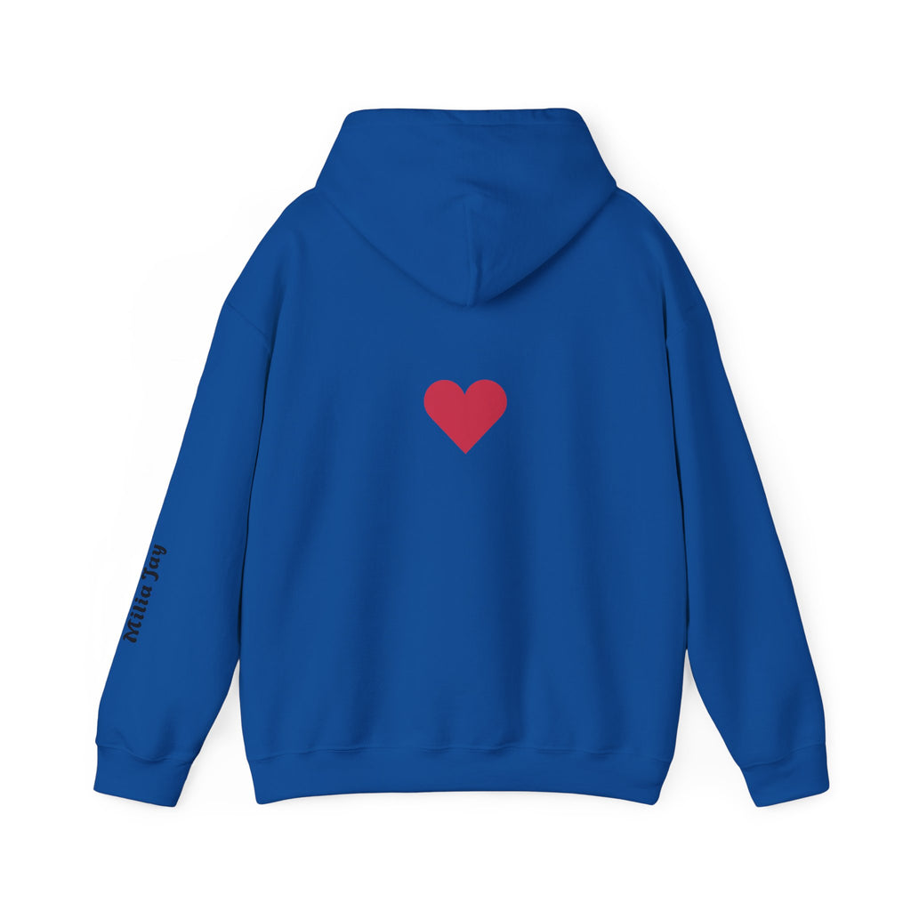Milia Jay Hoodie with Red Heart Back