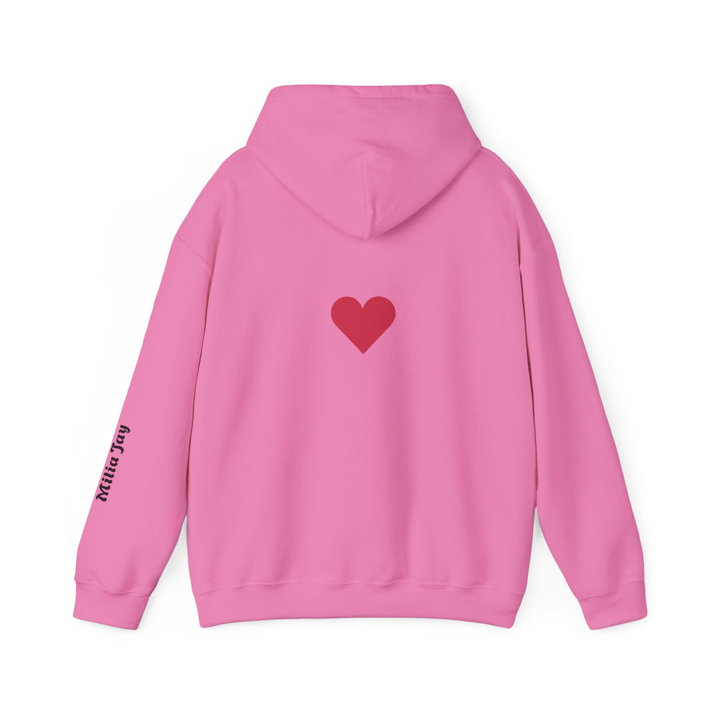 Milia Jay Hoodie with Red Heart Back