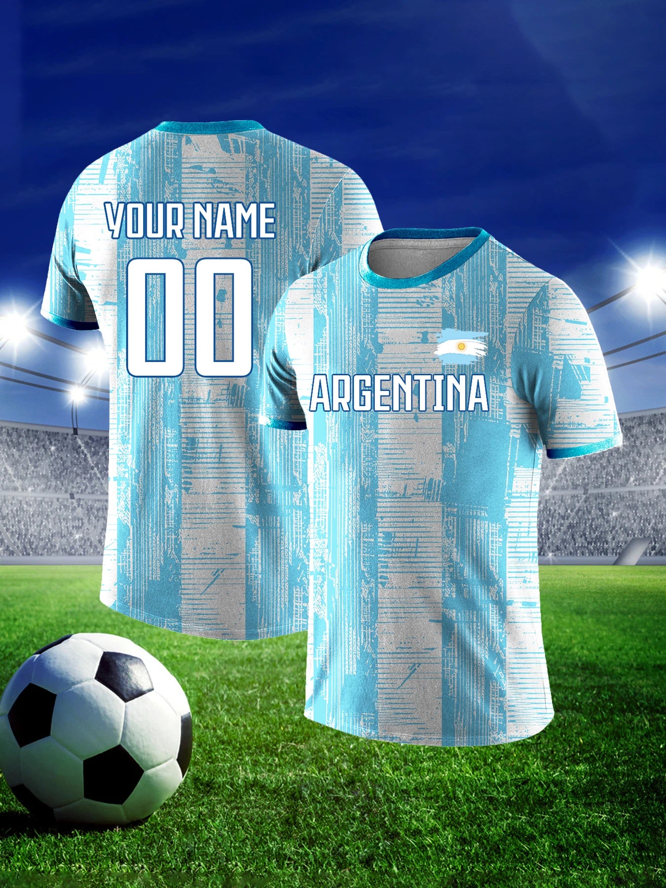 Unisex Custom Argentina Jersey 2026 World Cup – Personalized Name & Number Football Jersey | Breathable Quick-Dry Sportswear | Argentina World Cup 2026 Jersey.
