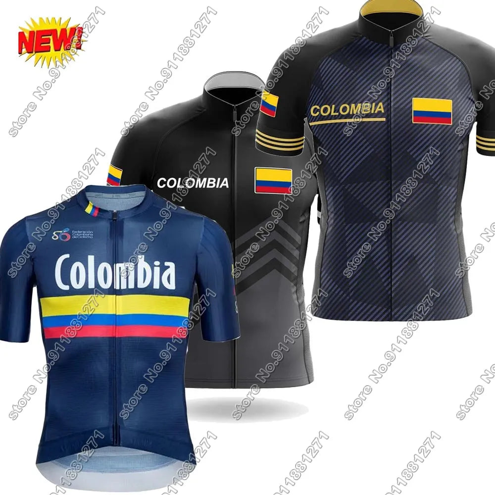 2024 Team Colombia Men Cycling Jersey Short Sleeve Summer Cycling Clothing Road Bike Shirt Bicycle Tops MTB Wear Uniform Maillot