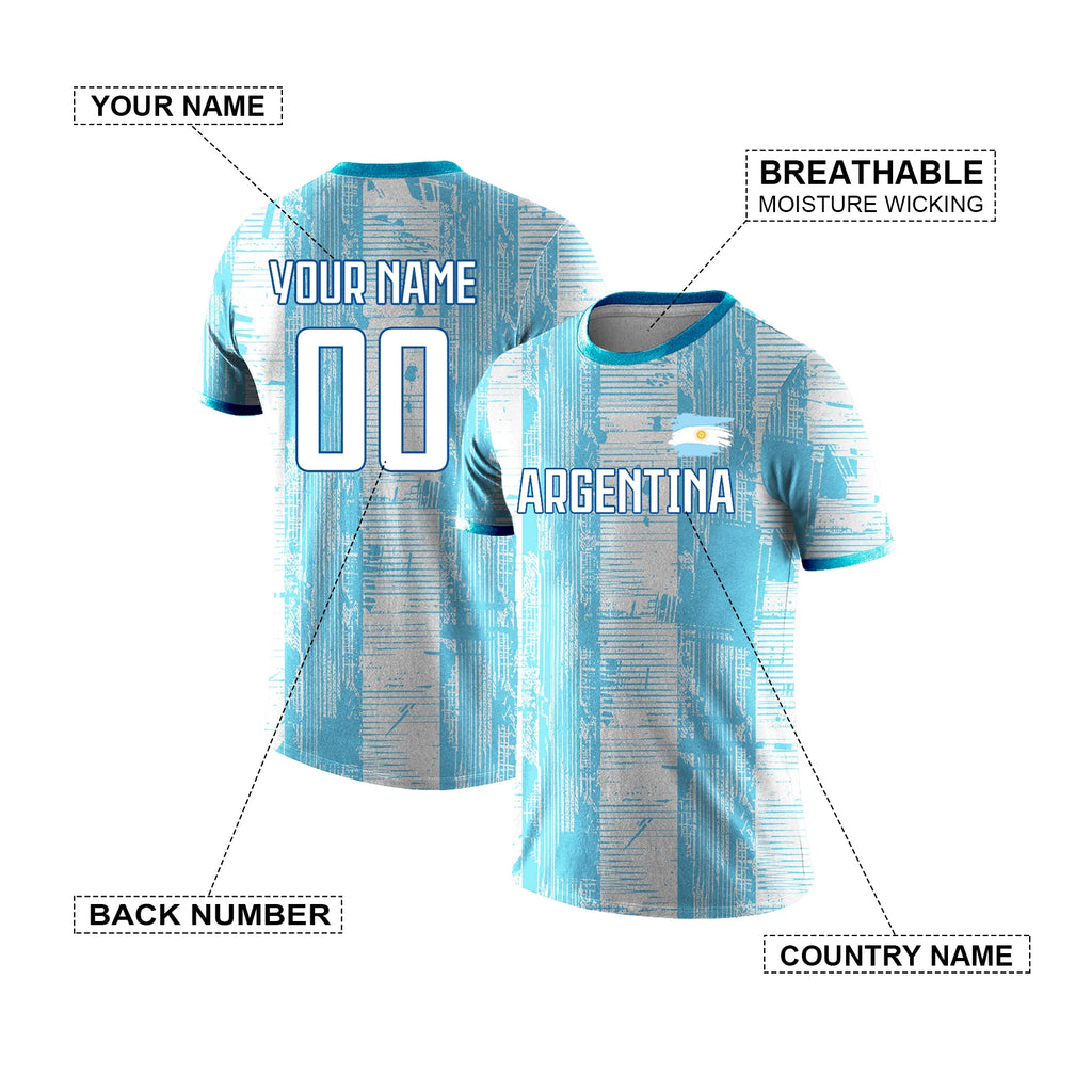 Unisex Custom Argentina Jersey 2026 World Cup – Personalized Name & Number Football Jersey | Breathable Quick-Dry Sportswear | Argentina World Cup 2026 Jersey.