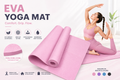 Milia Jay Best Yoga Mat – Anti-Slip 4mm EVA Yoga Mat for Pilates & Fitness, Lightweight Travel Yoga Mat for Home, Gym & Exercise
